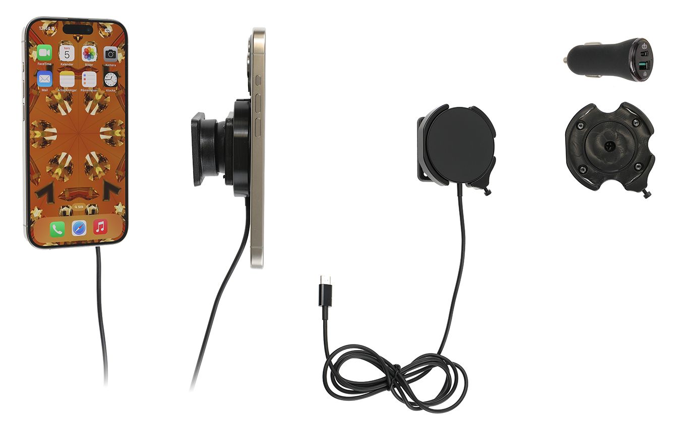 Brodit support avec MagSafe Charger-noir cig iPhone 12-17