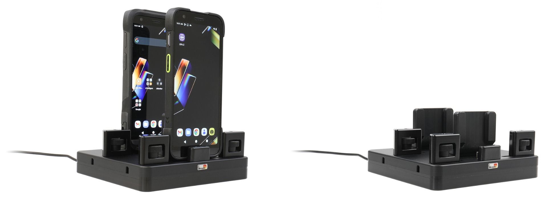 Brodit ProAdapt desktop charging cradle -2-slot USB-C-wheels