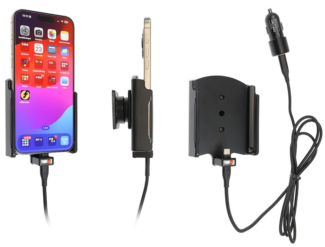 Brodit support/chargeur Apple iPhone 15 Pro Max USB all.cig.