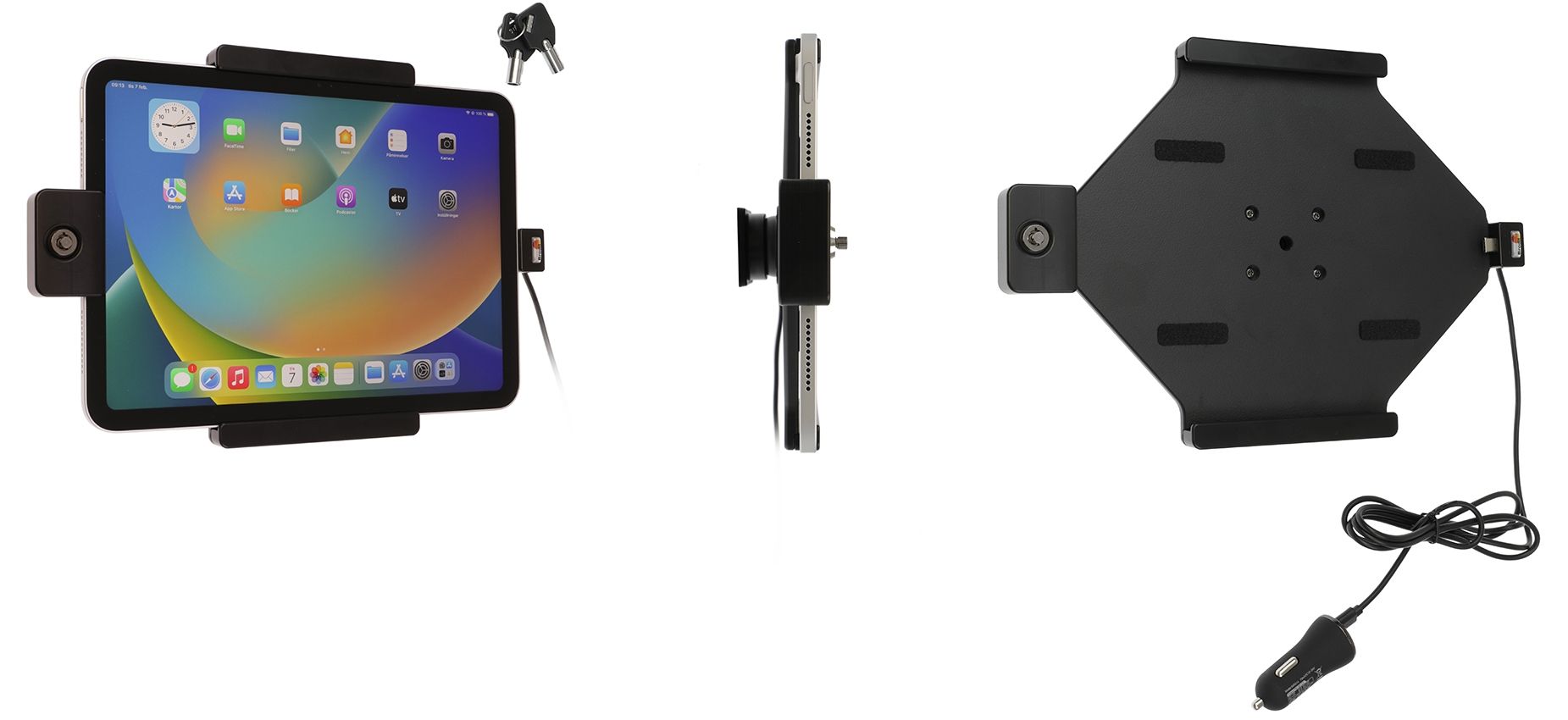Brodit s/c Apple iPad 10 th gen. USB allume cig. LOCK